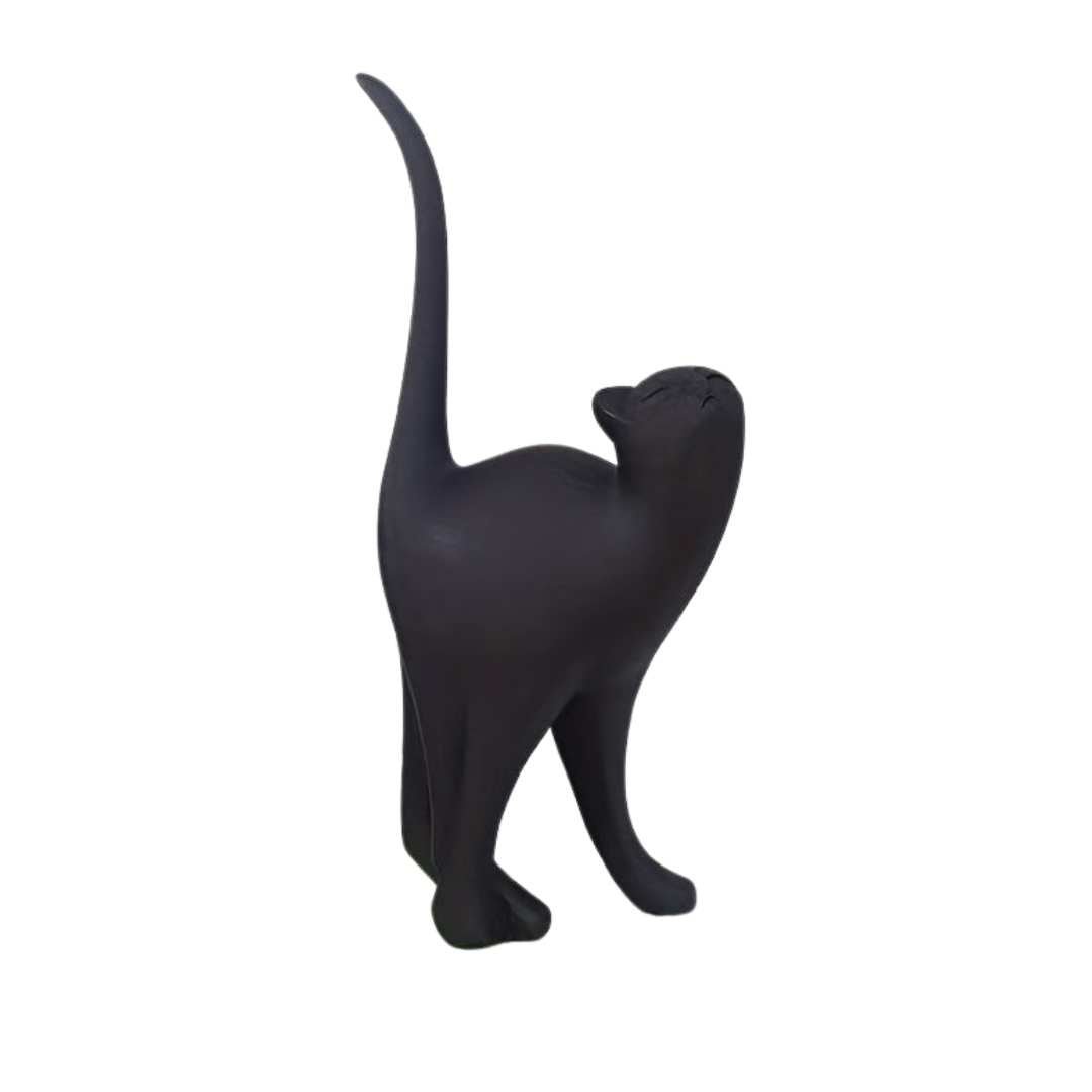 Auric Plume Elegant Cat Sculpture – Handcrafted Nordic Accent for Modern Interiors - All Around Casa