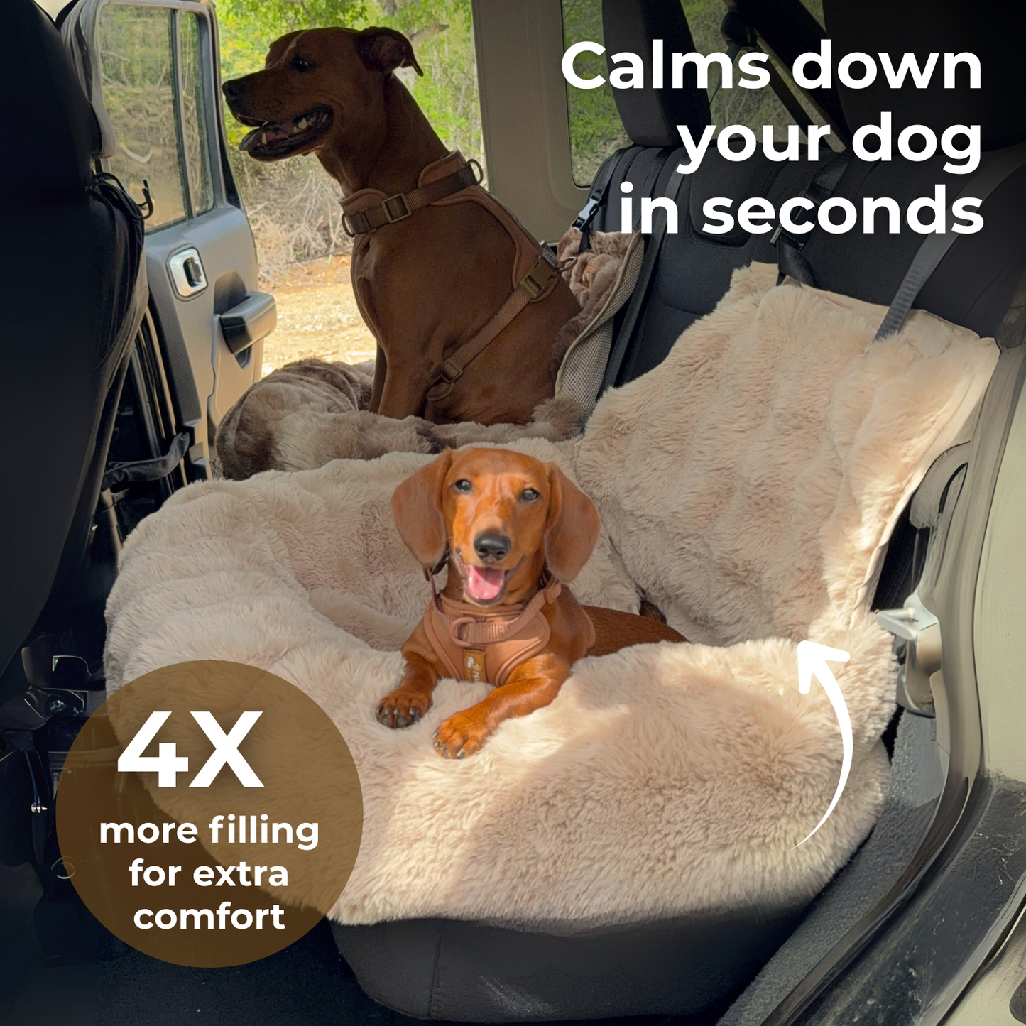 RoadPaws – Elegant Cosy Plush Dog Car Bed for a Comfortable and Secure Travels