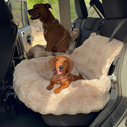 RoadPaws – Elegant Cosy Plush Dog Car Bed for a Comfortable and Secure Travels
