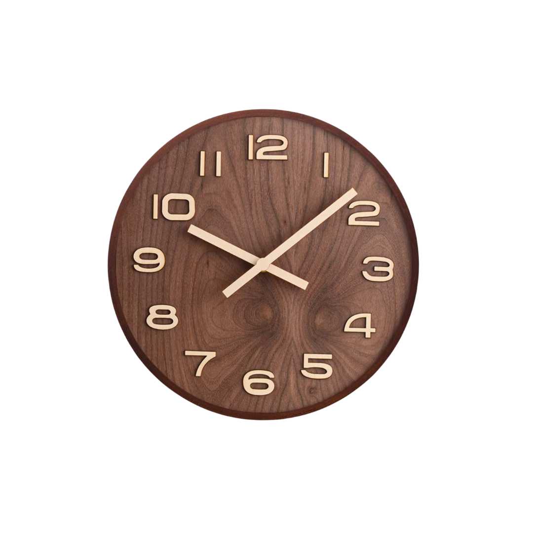 All Around Casa – Walnut Minimalist Wall Clock
