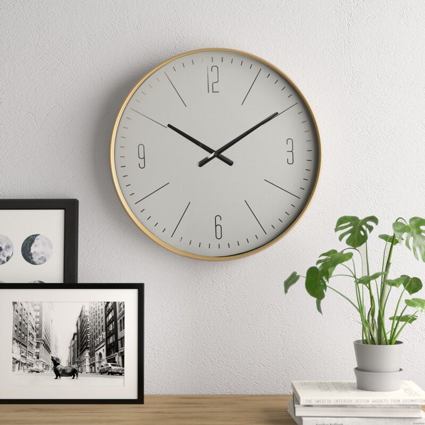 All Around Casa – White Face Wooden Wall Clock - All Around Casa