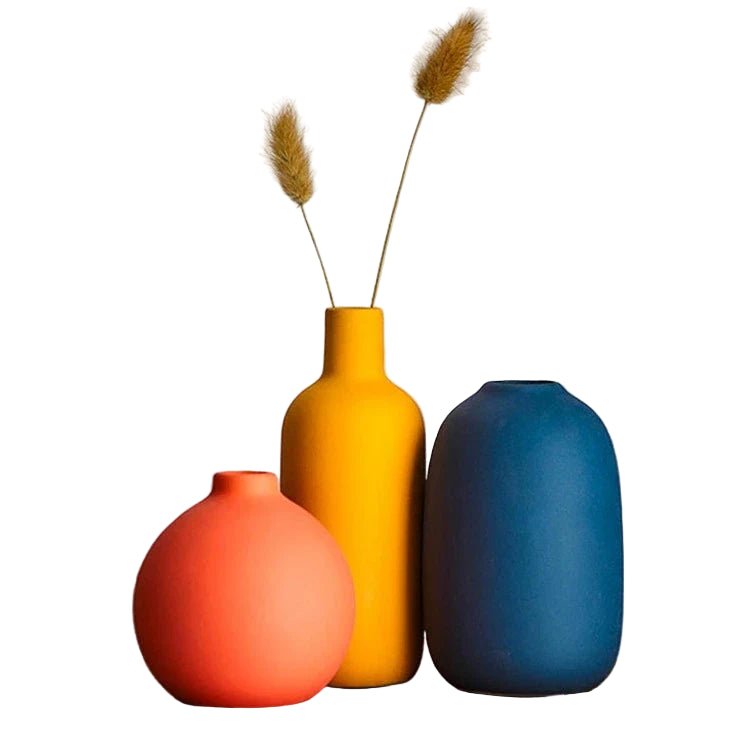 Auric Plume Ceramic Vase – Elegant Scandinavian Accent for Modern Interiors - All Around Casa