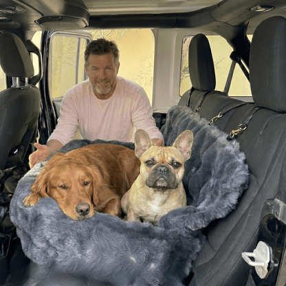 RoadPaws – Elegant Cosy Plush Dog Car Bed for a Comfortable and Secure Travels